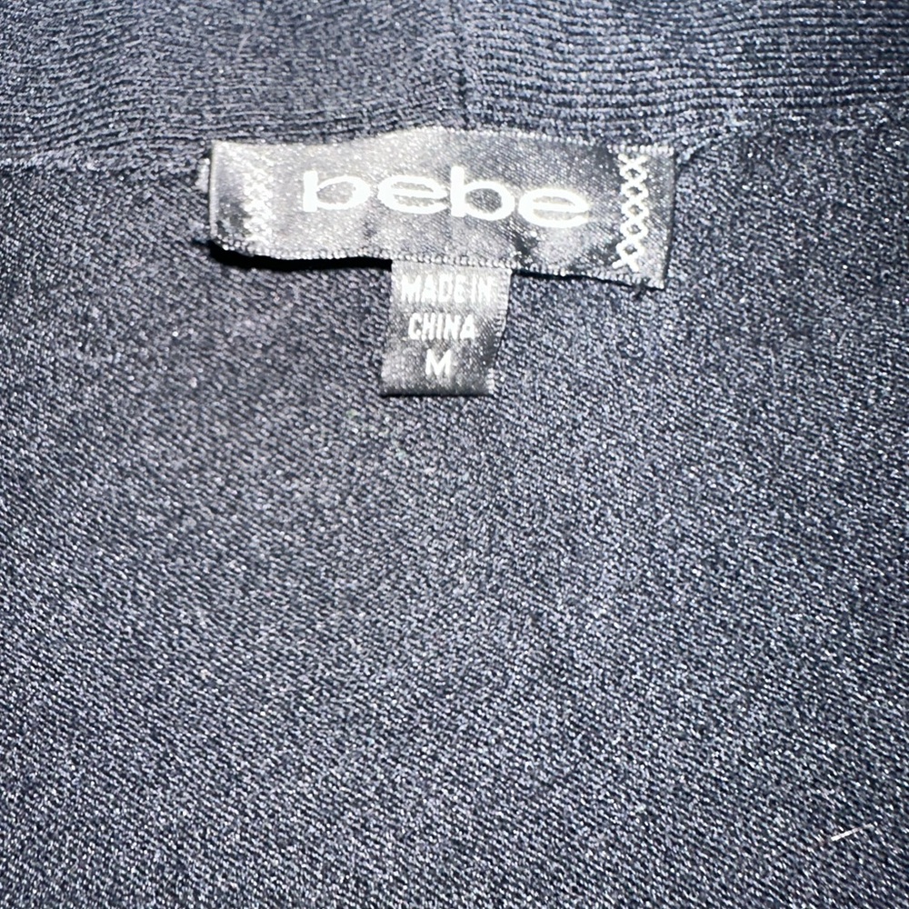 Bebe Elegant Black Long Sleeve Top with Shawl Collar - Picture 6 of 9